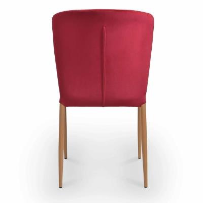 Lot de 4 chaises en velours rouge