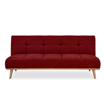 Banquette clic clac scandinave 3 places rouge