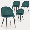 Lot de 4 chaises design en velours vert