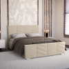 Lit coffre pour 2 personnes en velours beige 140x190 cm