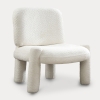 Fauteuil design effet peau de mouton blanc écru