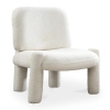 Fauteuil design effet peau de mouton blanc écru