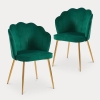 Lot de 2 chaises design en velours vert