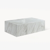 Table basse rectangulaire effet marbre blanc