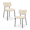 Lot de 2 chaises en tissu beige piètement métal noir