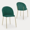 Lot de 2 chaises en velours vert