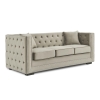 Canapé chesterfield 3 places en velours beige