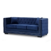 Canapé chesterfield 3 places en velours bleu