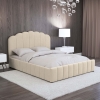 Lit coffre 140x190 cm en velours beige