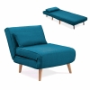 Fauteuil convertible en tissu bleu