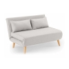 Banquette convertible en tissu beige 2 places