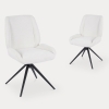 Lot de 2 chaises en tissu beige pieds en métal noir