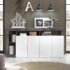 Buffet 4 portes et 4 niches gris et blanc