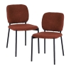 Lot de 2 chaises en tissu rouille piètement métal noir