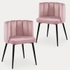 Lot de 2 chaises design en velours rose