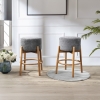 Lot de 2 tabourets effet peau de mouton gris foncé et bois clair