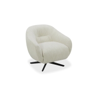 Fauteuil cabriolet pivotant en velours chiné beige