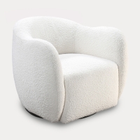 Fauteuil cabriolet pivotant effet peau de mouton blanc