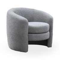 Fauteuil cabriolet design effet peau de mouton gris