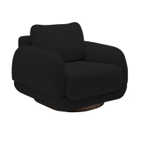 Fauteuil design effet peau de mouton noir