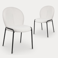 Lot de 2 chaises effet peau de mouton blanc