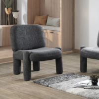 Fauteuil design effet peau de mouton anthracite