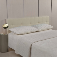 Tête de lit capitonnée en tissu beige 160 cm