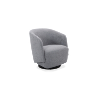 Fauteuil cabriolet design pivotant en tissu gris