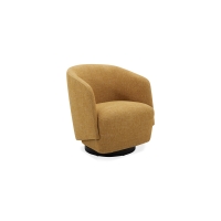 Fauteuil cabriolet design pivotant en tissu jaune