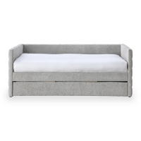 Lit gigogne en tissu gris 90x190 cm