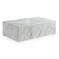 Table basse rectangulaire effet marbre blanc