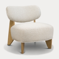 Fauteuil design effet peau de mouton beige