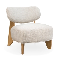 Fauteuil design effet peau de mouton beige