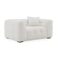 Fauteuil effet peau de mouton blanc écru