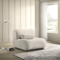 Fauteuil design en tissu beige