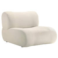 Fauteuil design en tissu beige