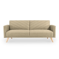 Canapé 3 places scandinave convertible en tissu beige