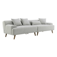 Canapé scandinave 4 places en tissu gris