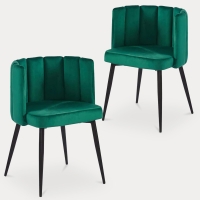 Lot de 2 chaises design en velours vert