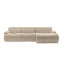 Canapé d'angle réversible en tissu beige