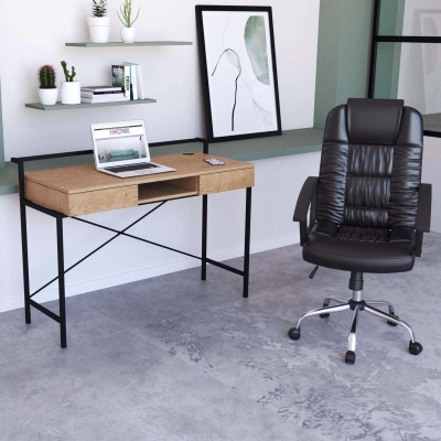 Fauteuil de bureau en simili cuir noir