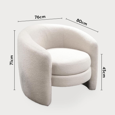 Fauteuil cabriolet design effet peau de mouton beige