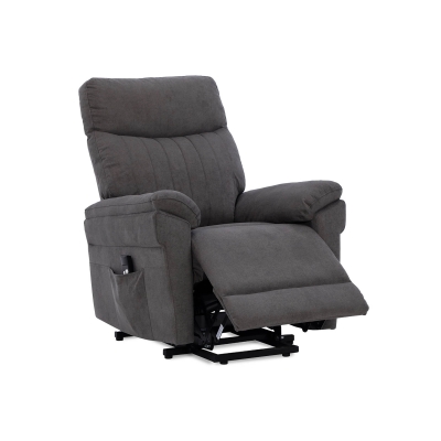 Fauteuil relax releveur électrique en tissu gris clair