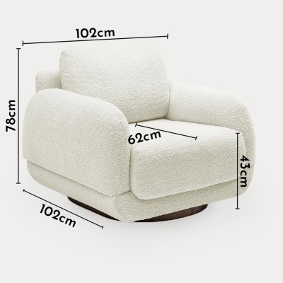 Fauteuil design effet peau de mouton beige