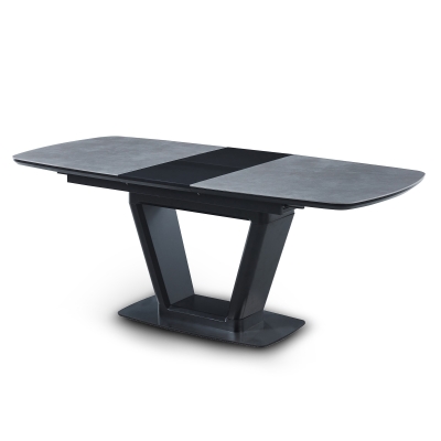 Table à manger rectangulaire extensible gris et noir