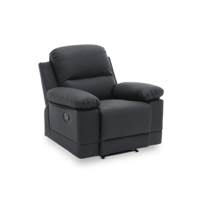 Fauteuil relax manuel simili cuir noir