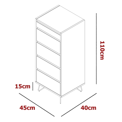 Commode avec coiffeuse intégrée et 4 tiroirs bleu canard design