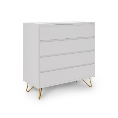 Commode équipée de 4 tiroirs blanc moderne