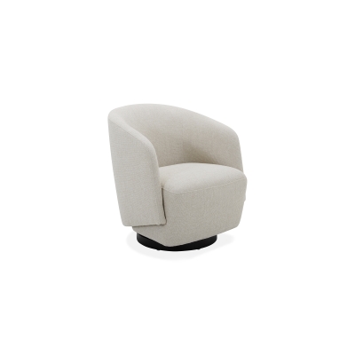 Fauteuil cabriolet design pivotant en tissu beige