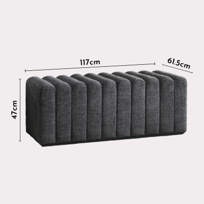 Banquette matelassée effet peau de mouton anthracite